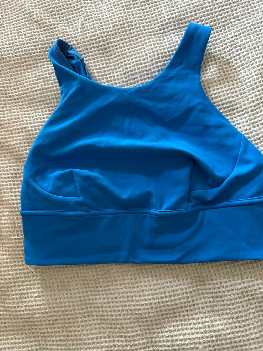 lululemon athletica Bright Blue High-Neck Seamless Sports Bra